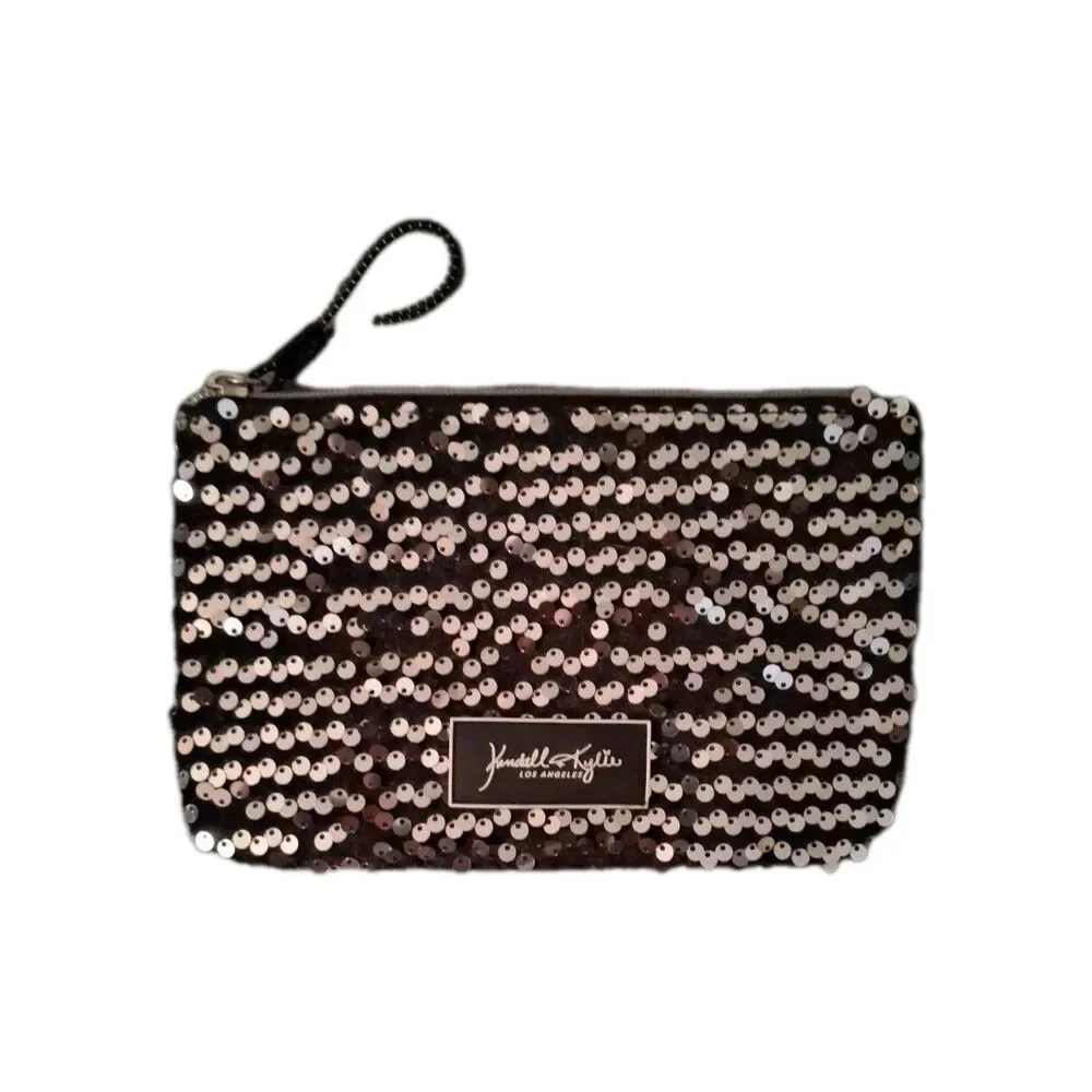 Kendall + Kylie Los Angeles Women's Makeup‎ Bag  Silver Black